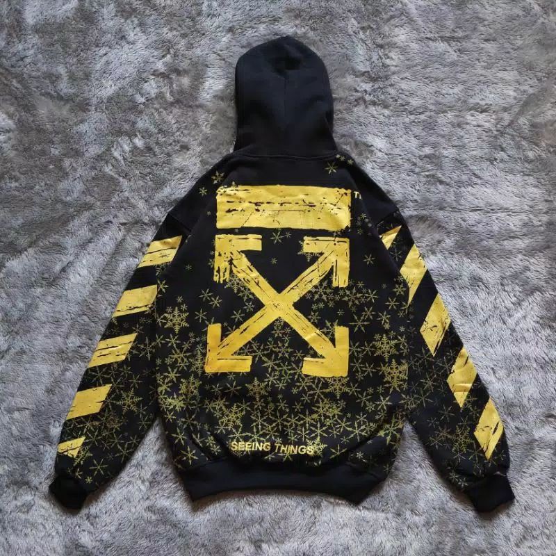 Jual Sweater Hoodie Off White Galaxy SnowGold SnowFlake Full Tag Lebel Premium Hight Quality Shopee Indonesia