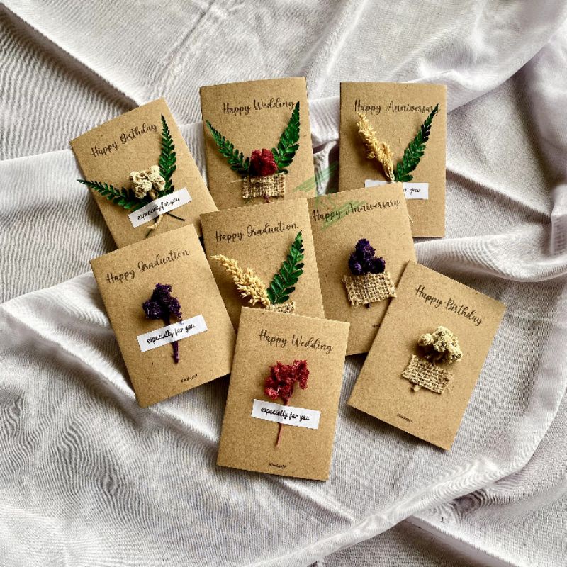 Jual Kartu Ucapan Rustic| Gift Card Aesthetic Kraft Kartu Ucapan