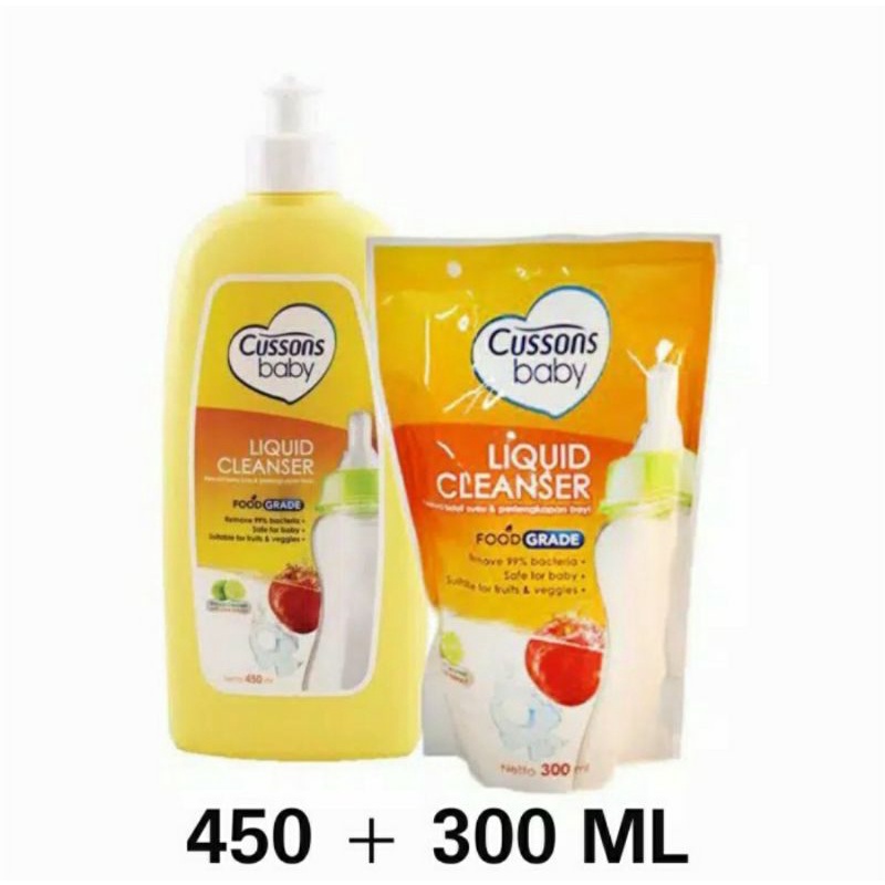 Jual Cussons Baby Liquid Cleanser 450ml BOTOL FREE 300ml REFILL ...