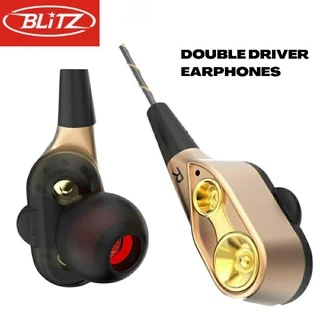 BLiTZ E-999 Earphone Double Driver Bass Stereo 3.5mm Handsfree Headset