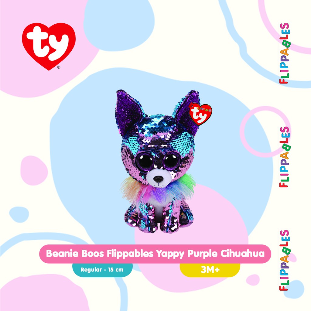 Jual TY Beanie Boos Flippables Yappy Purple Cihuahua Regular