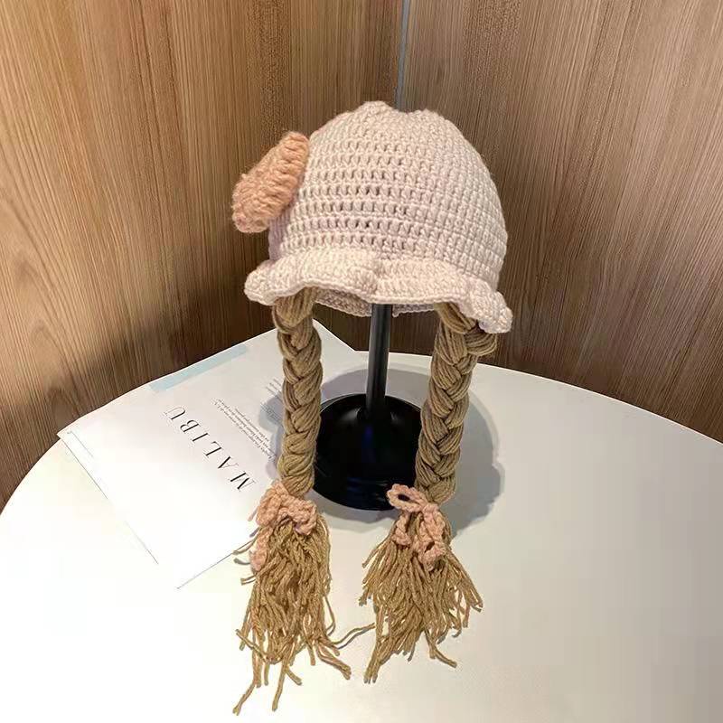 Jual Topi Kupluk Renda Bayi Kepang Rambut Baby Hat Wig kupluk WIG bayi ...