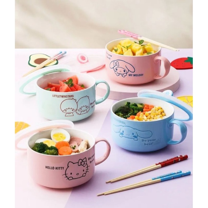 Jual Mangkok Gagang Keramik Sanrio Ori Hello Kitty My Melody Lts Cinnamorrol Shopee 0746