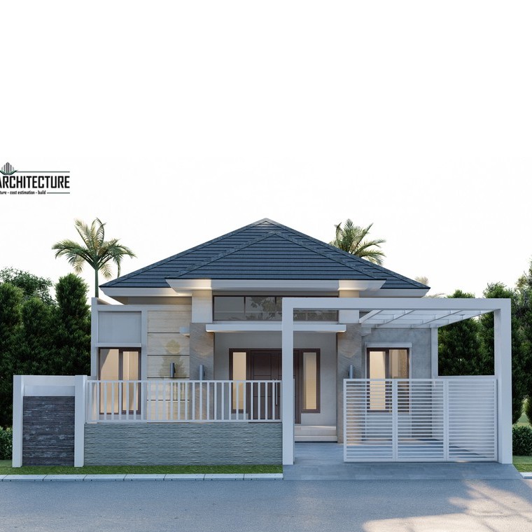 Jual Desain Rumah Minimalis 1 Lantai 9.5 x 15.5 M (Lahan 9.5 x 20 M