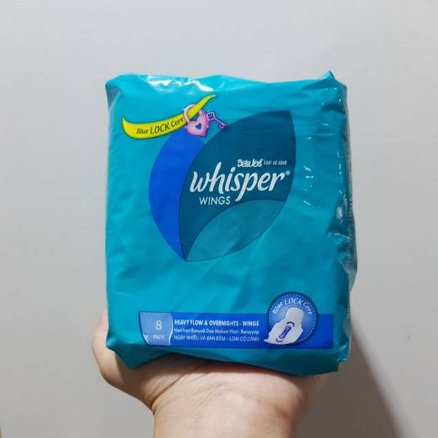 Jual Whisper sanitary pad heavy flow overnights wings 8pcs Shopee