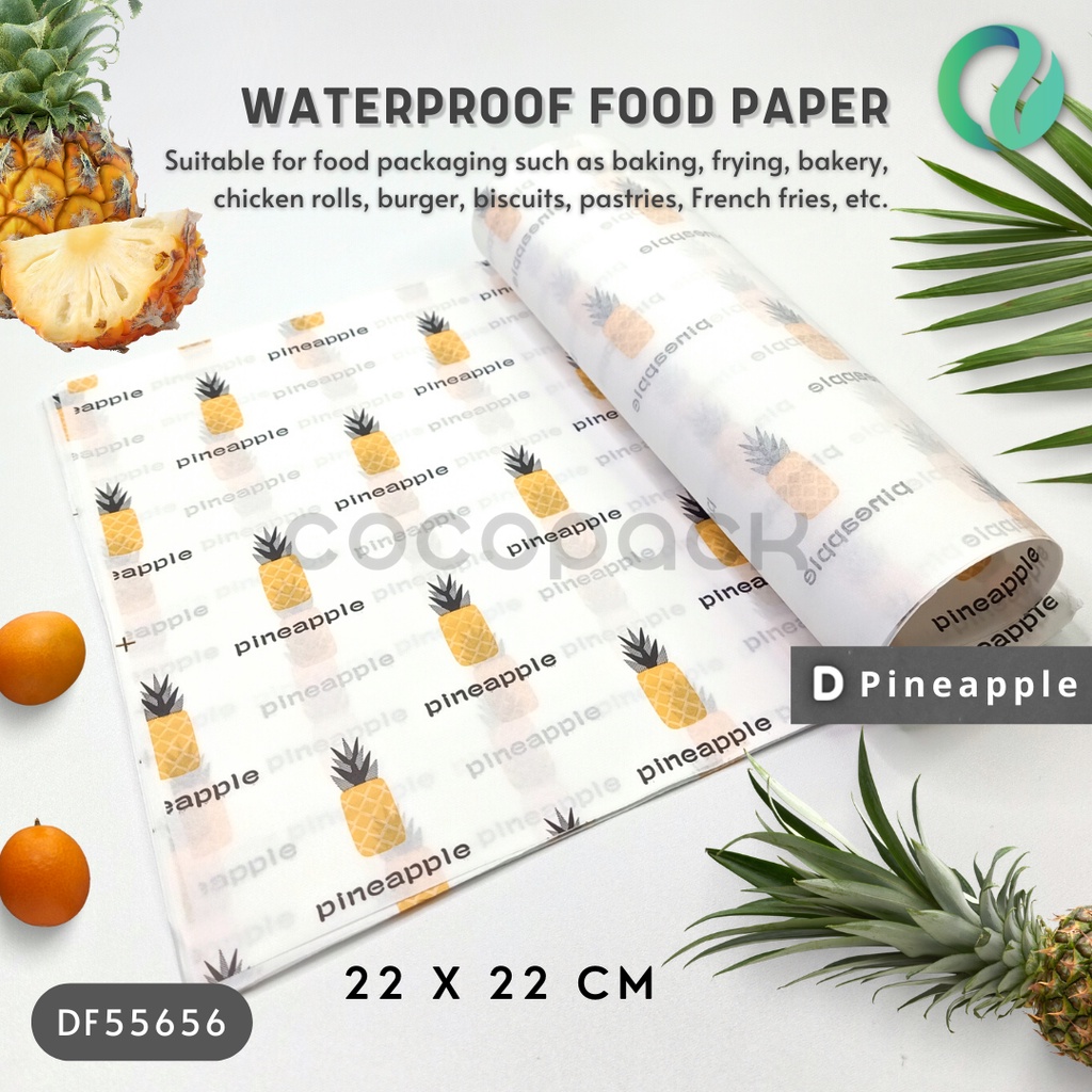 Jual Baking Paper Wax Paper Kertas Roti Motif D 22x22cm 50 PCS | Shopee ...