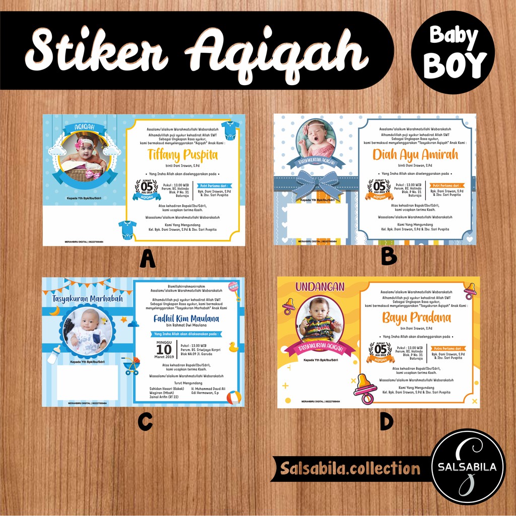 Jual 1 Hari Jadi ! STIKER AQIQOH BABY BOY / STICKER AQIQAH/ Kartu ...