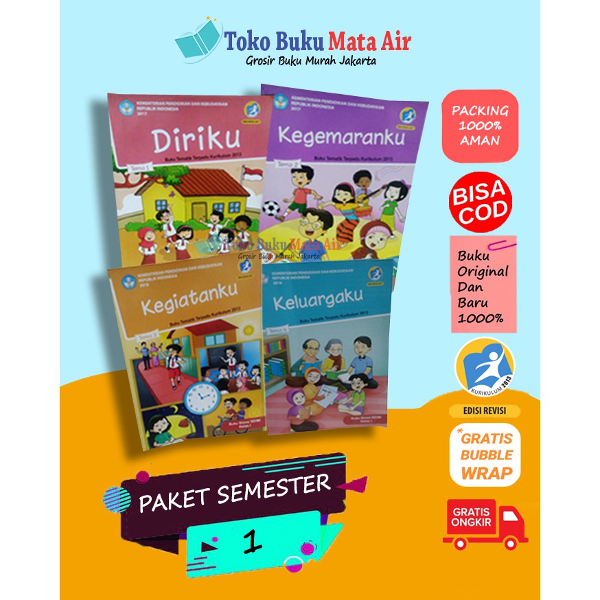 Jual BUKU SISWA Kelas 1 SD PAKET Semester 1 Tematik Kurikulum 2013 ...