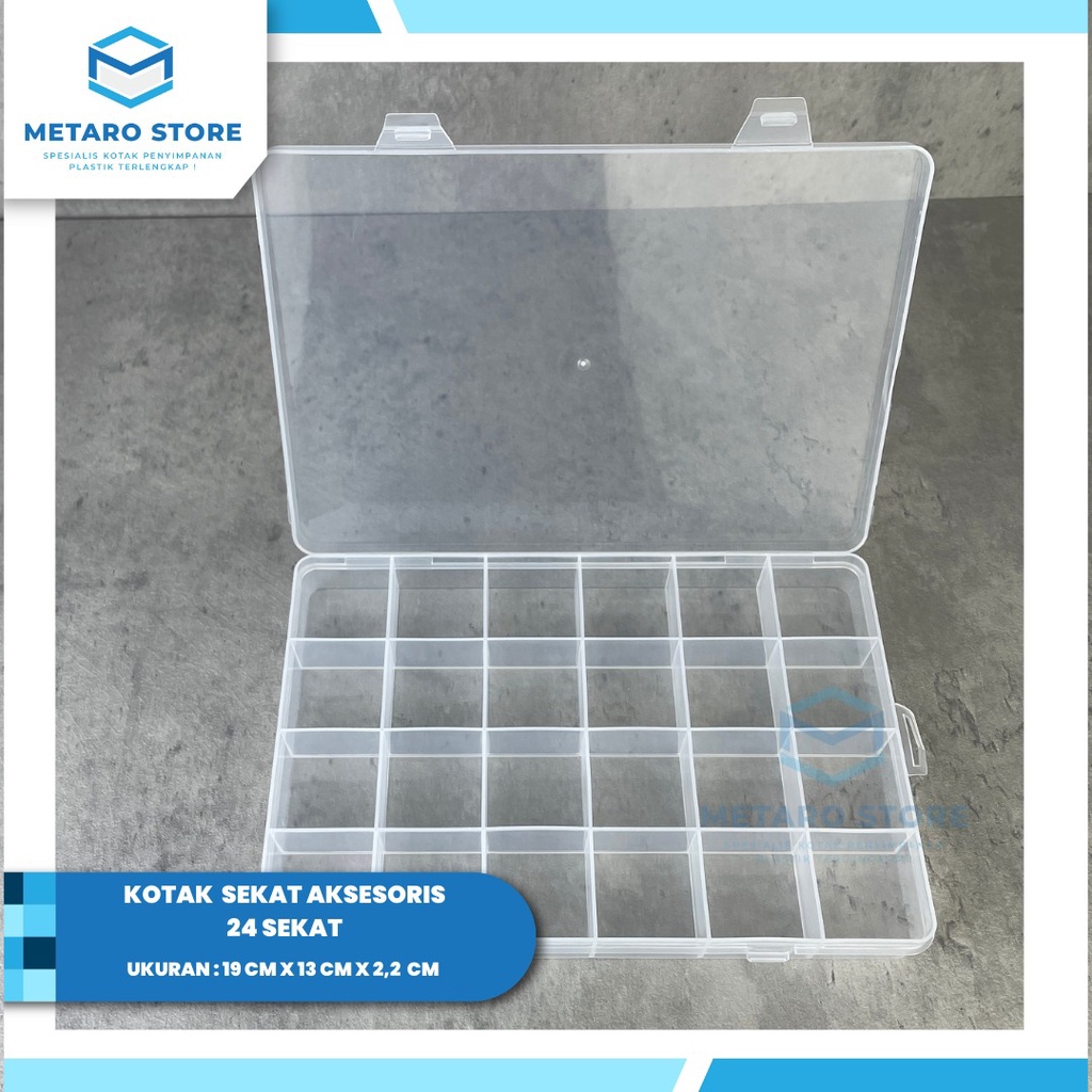 Jual Metaro Kotak sekat plastik aksesoris 24 Sekat box case storage ...