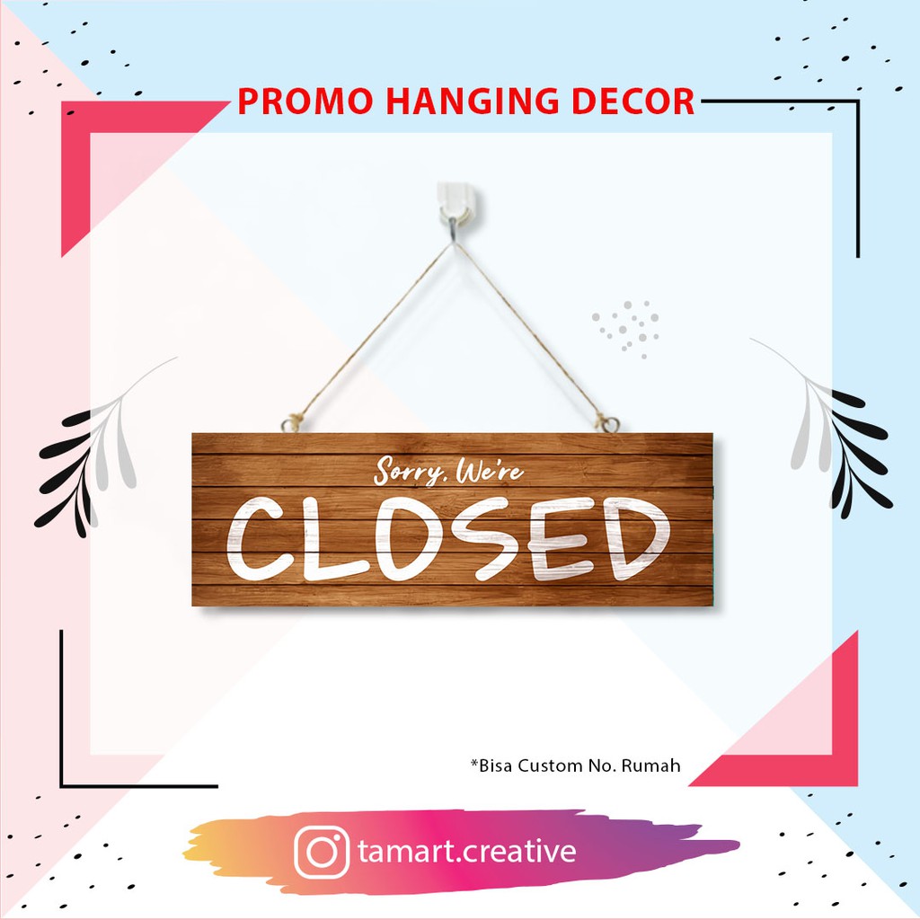 Jual OPEN-CLOSED SIGN 2 MUKA|CUSTOM TULISAN|SIGN TOKO | Shopee Indonesia