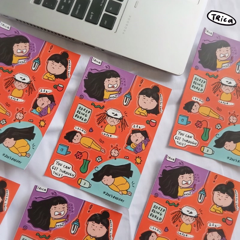 Jual Stiker Waterproof sticker Zoe on Vacation and Bad day | Shopee ...