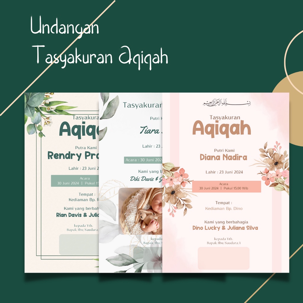 Jual [AC 260] [A5] Undangan Aqiqah / Undangan Tasyakuran Aqiqah