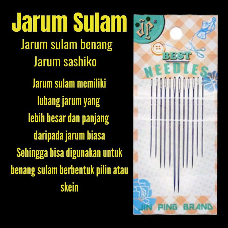 Jual JARUM SULAM BENANG, JARUM SASHIKO Shopee Indonesia