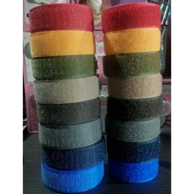 Jual VELCRO warna warni/ Perekat roll ukuran 2,5cm | Shopee Indonesia