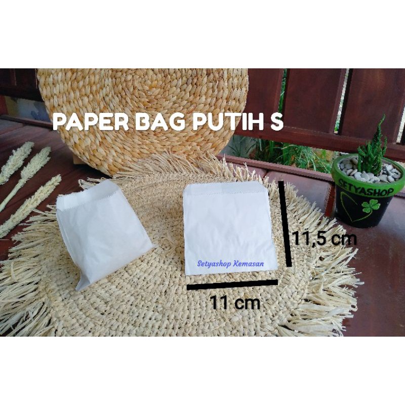 Jual Paper Bag Putih Polos S Kantong Kentang Shopee Indonesia