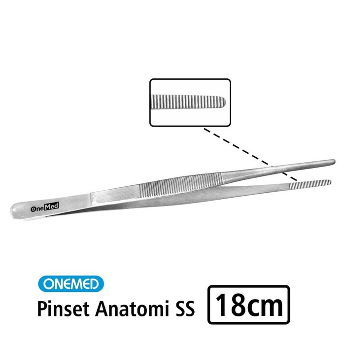 Jual [New] Pinset Anatomi 18cm Stainless Steel Onemed | Shopee Indonesia