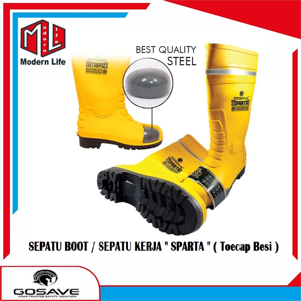 Jual Sepatu Boot Safety Kerja Rubber Gosave Sparta With Steel Toe Sparta Shopee Indonesia