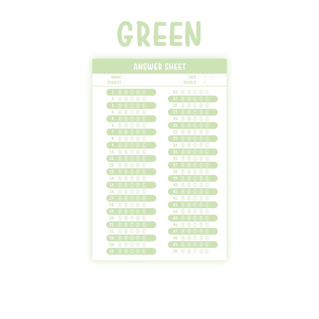 Jual Answer Sheet/50 Jawaban/evaluasi nilai/(Kertas Jawaban Untuk ...