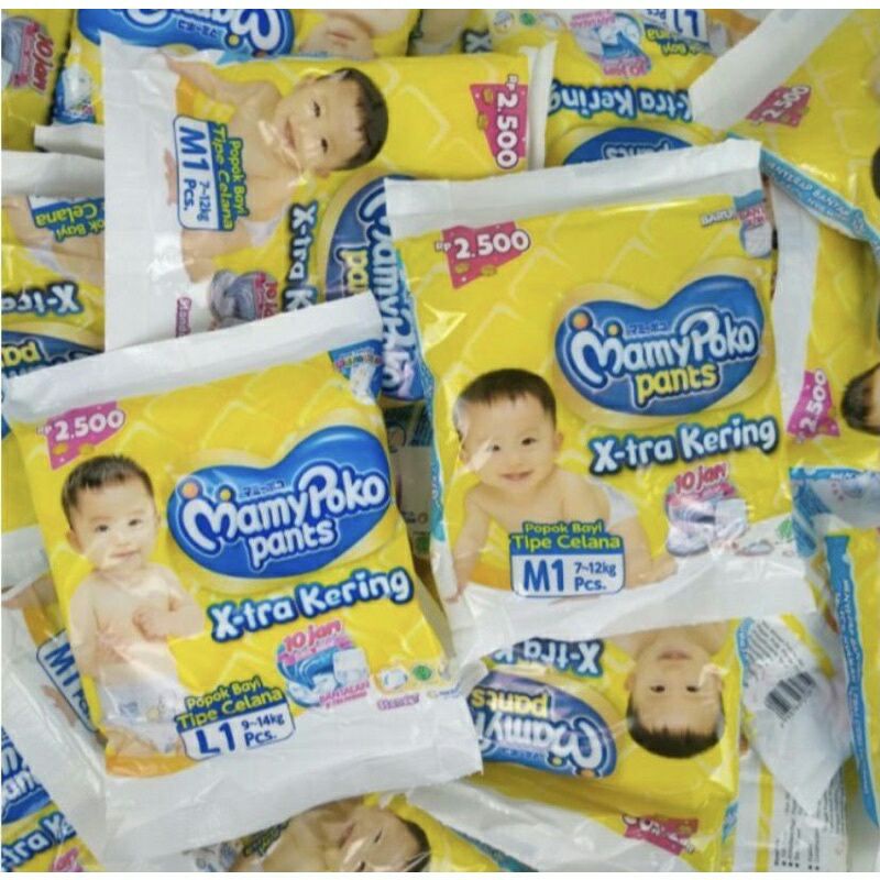 Jual pampers mamypoko sachet eceran M1/L1(harga tertera 1pcs) Shopee