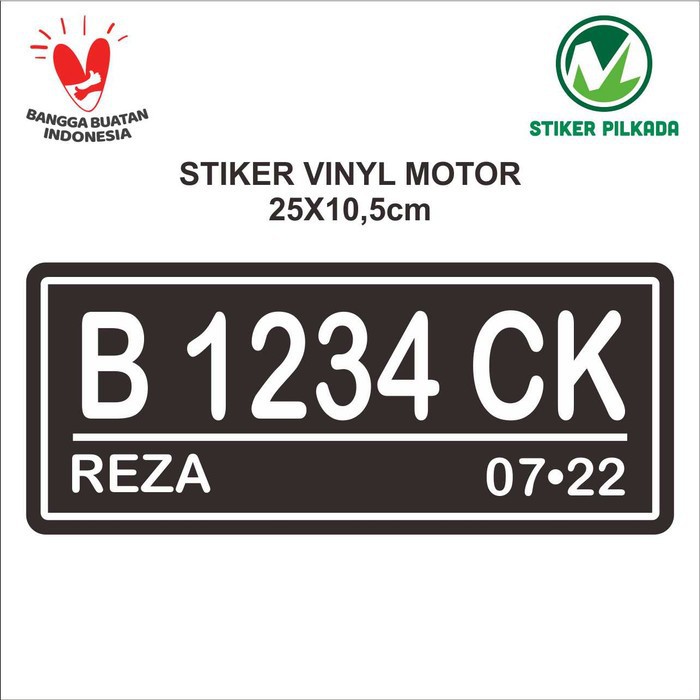 Jual STIKER VINYL PLAT NOMER MOTOR ( CUSTOM ) | Shopee Indonesia