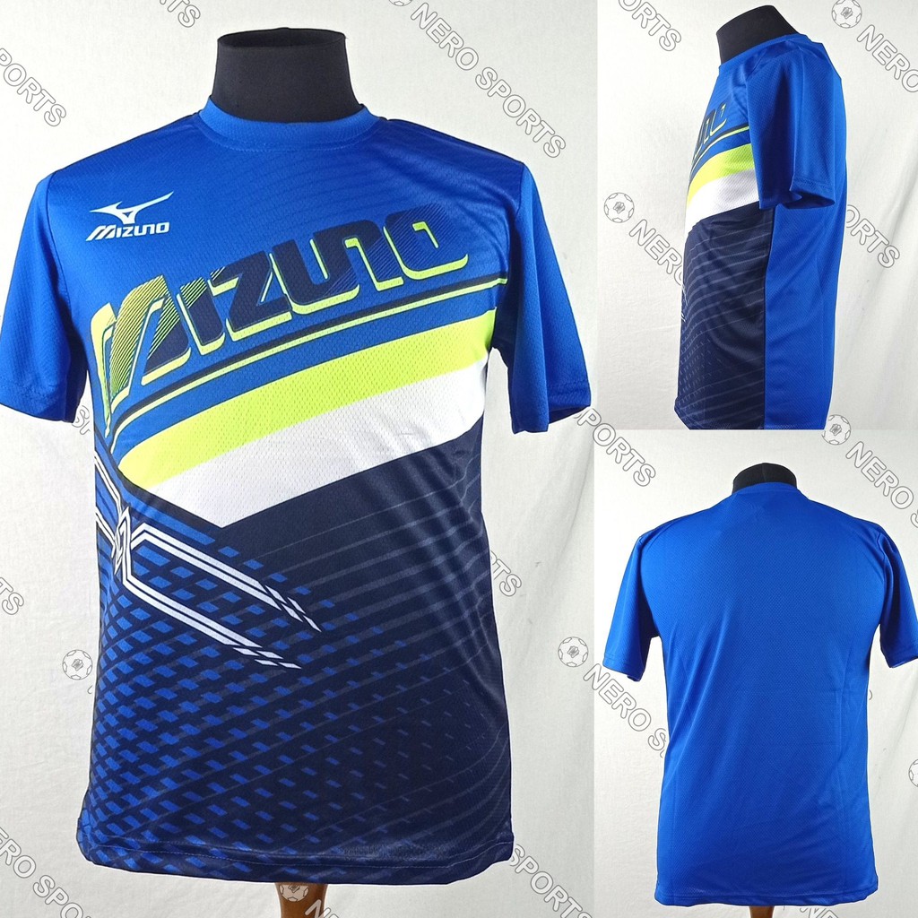 Jual Baju Kaos Voli Volly Volley Dri Fit Print Dewasa Mizuno Biru MZ120 Shopee Indonesia