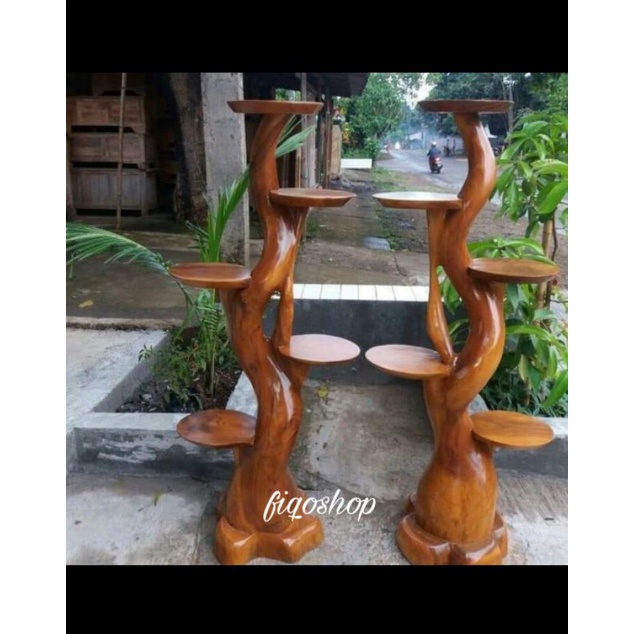 Jual Tempat Vas Bunga Rak Pohon Kayu Meh Furniture Jepara | Shopee ...