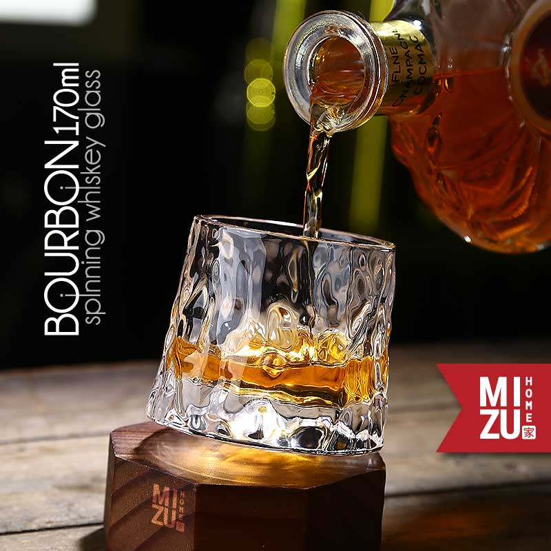Jual Mizu Bourbon Spinning Whiskey Glass Gelas Kaca Whisky On The Rocks Gelas Air Minum Shopee 8995