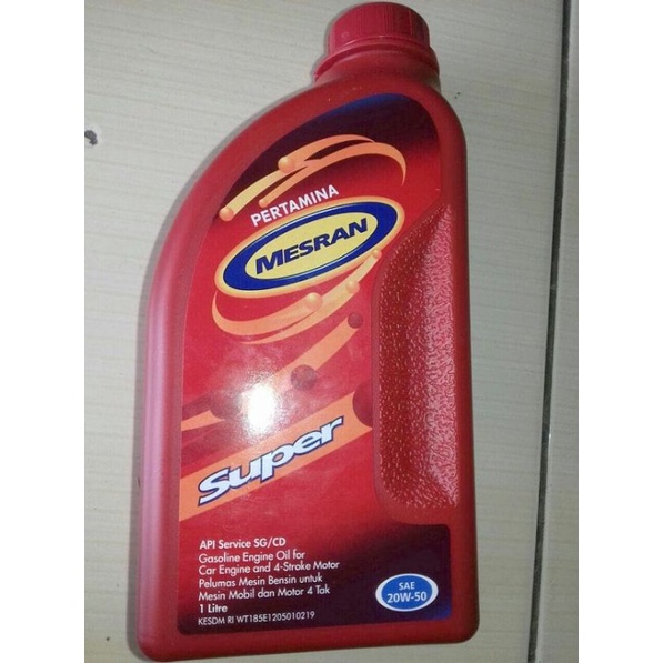 Jual OLI PERTAMINA MESRAN SUPER SAE 20W-50 1Liter / 1000ml | Shopee ...