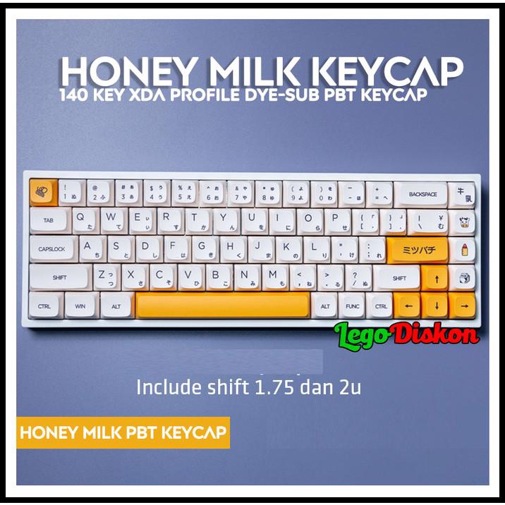 Jual Keycaps Pbt Dye Sub Xda Profile Japan Honey And Milk Theme