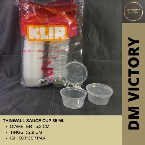 Jual Thinwall Klir Sauce Cup 35 Ml Anti Pecah Isi 50 Pcs Shopee Indonesia 3301