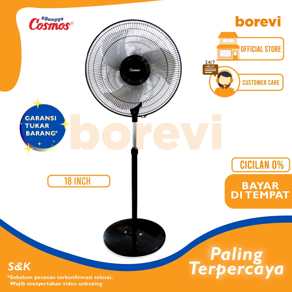 Jual KIPAS ANGIN INDUSTRIAL COSMOS 18 INCH / STAND FAN COSMOS 18-TIF ...