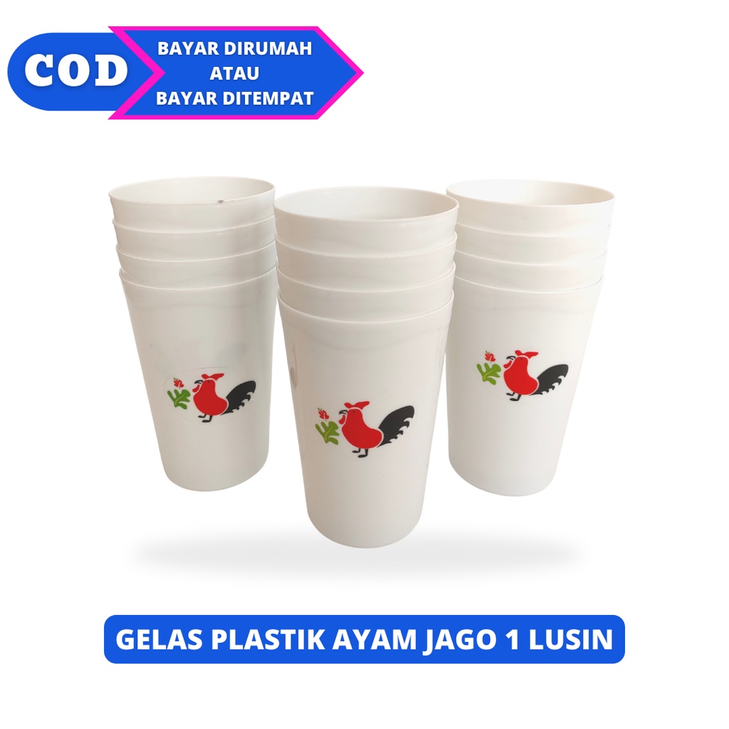 Jual Gelas Plastik Ayam Jago Susan 1 Lusin 12pcs Shopee Indonesia 6483