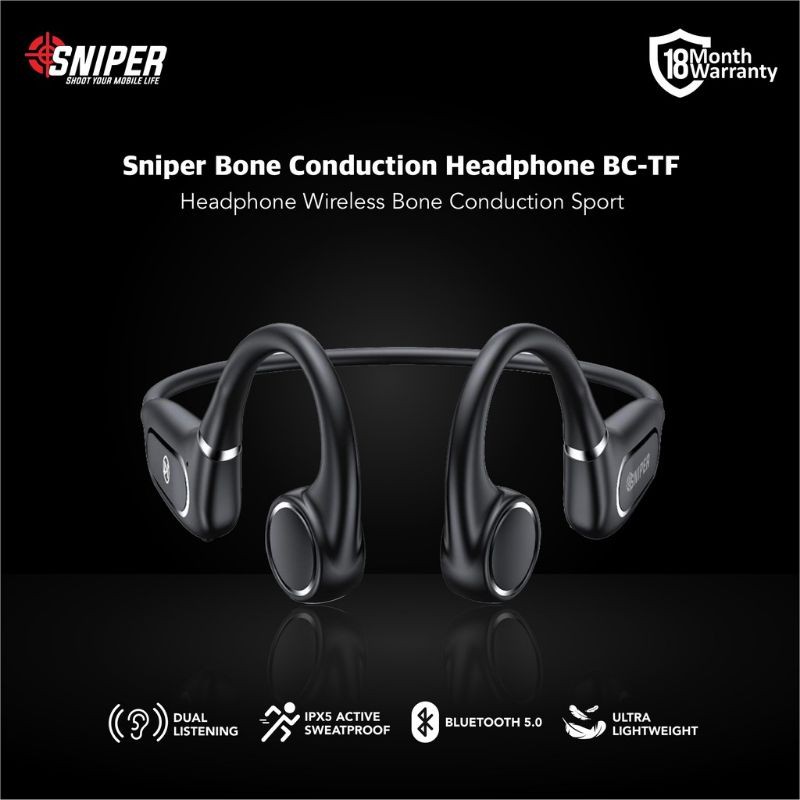 Jual Sniper Bone Conduction Headphone Wireless Sport BC-TF Original ...