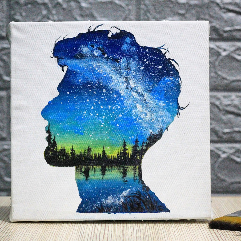 Jual Lukisan Cat Akrilik/Acrylics "Memory Reservoir" Kanvas 20 x 20 cm |  Shopee Indonesia