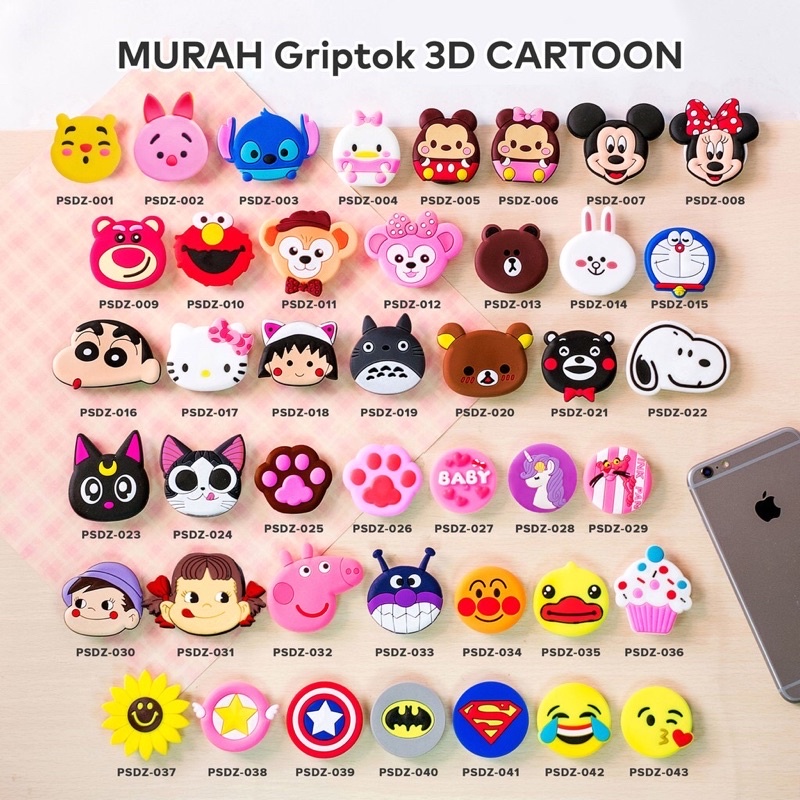 Jual HFZ - Pop Socket HP 3D Karakter Cartoon / PopSocket 3D Kartun ...
