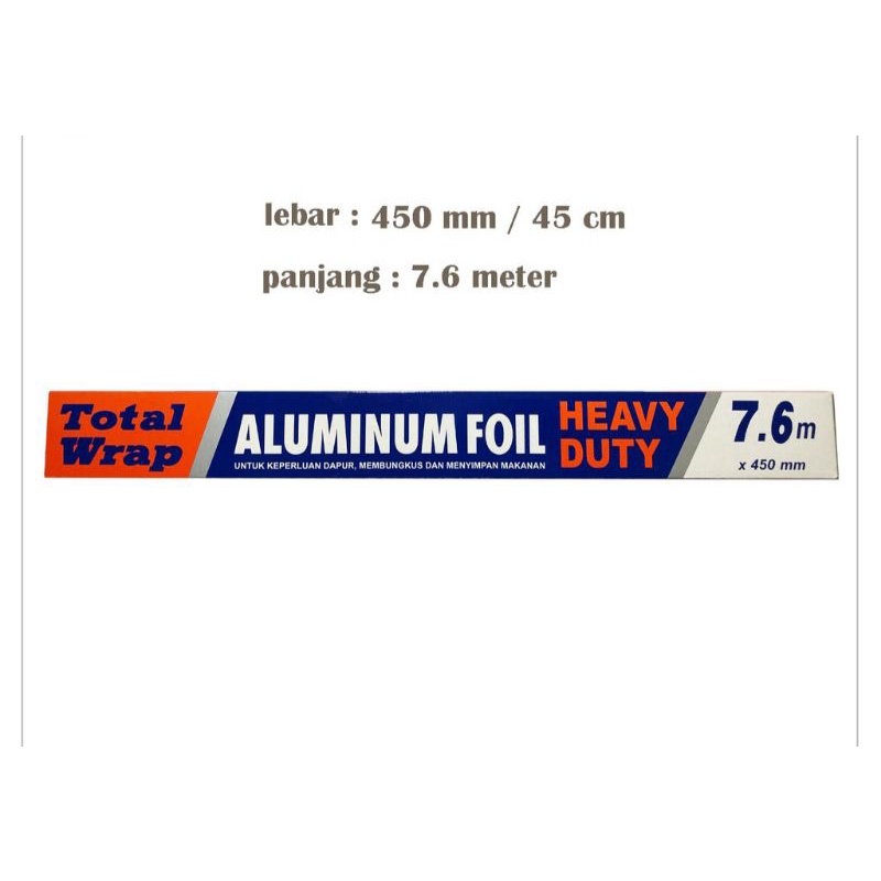 Jual Aluminum Foil Total Wrap 7,6 x 450mm / Total Wrap Panjang