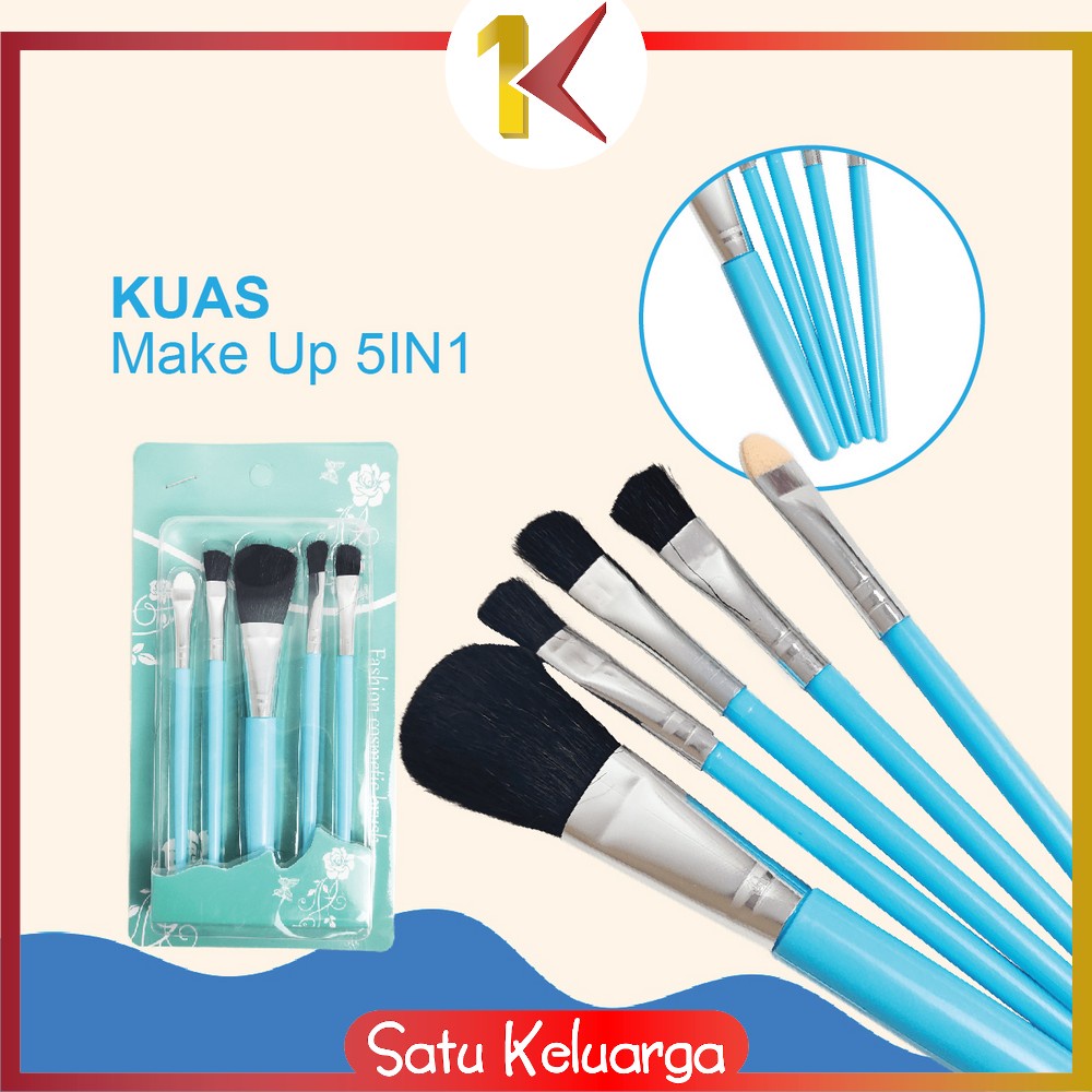 Jual SKK129 Kuas Make Up Set 5 IN 1 Mini Travel / Paket Kuas Make Up