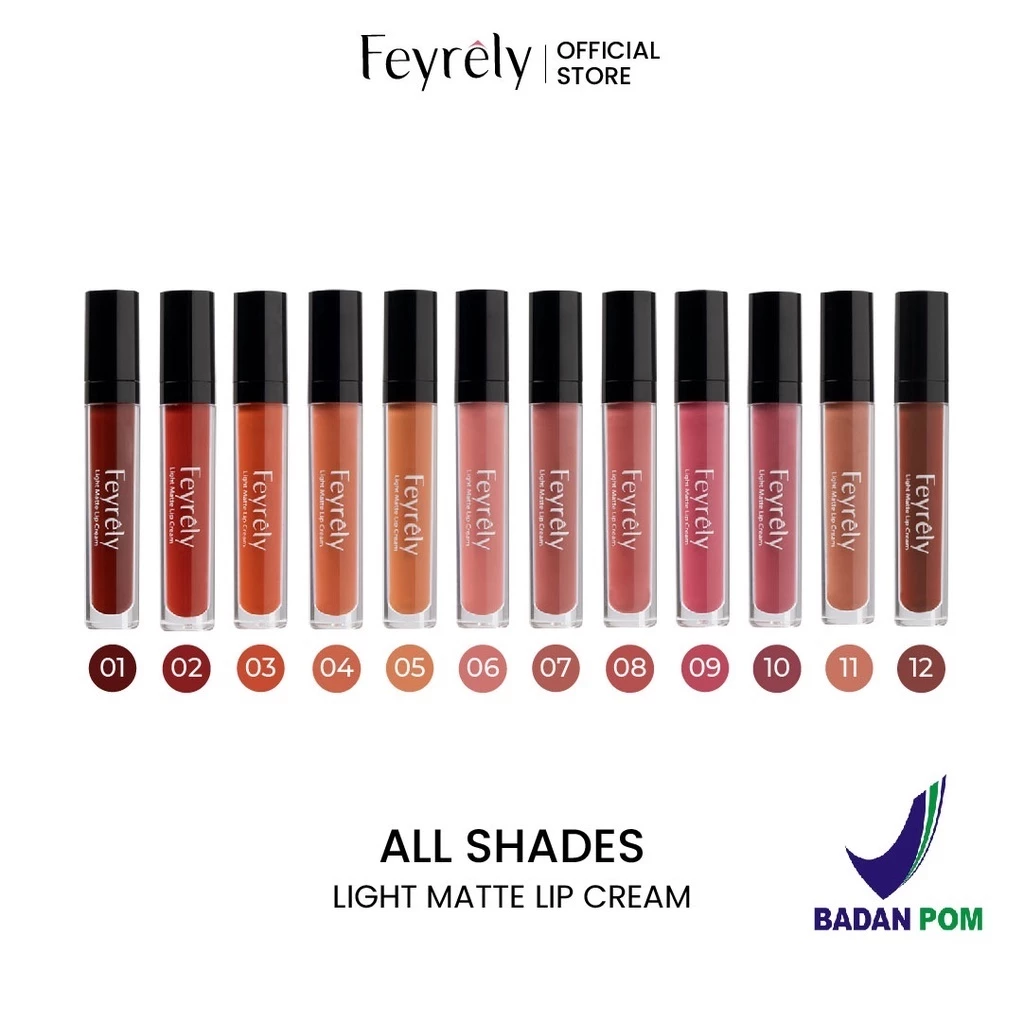 FEYRELY Light Matte Lip Cream Full Shades (12 Shades)