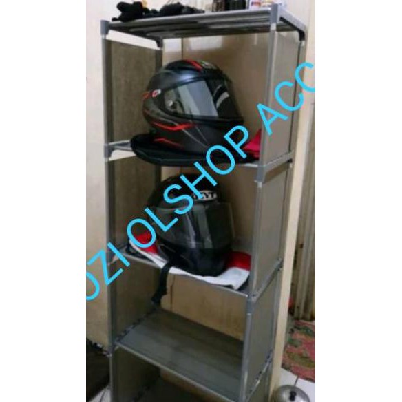 Jual Rak helm 5 susun tempat helm muat lebih banyak helm lebih luas dan ...