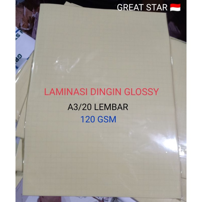 Jual Laminasi Dingin Glossy A3 120 Gsm Kng 20lembar Shopee Indonesia