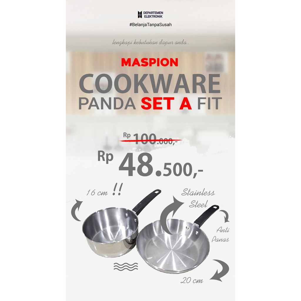 Jual Maspion SS P 141 Panda Set A Fit MURAH BANGET / GARANSI RESMI ...