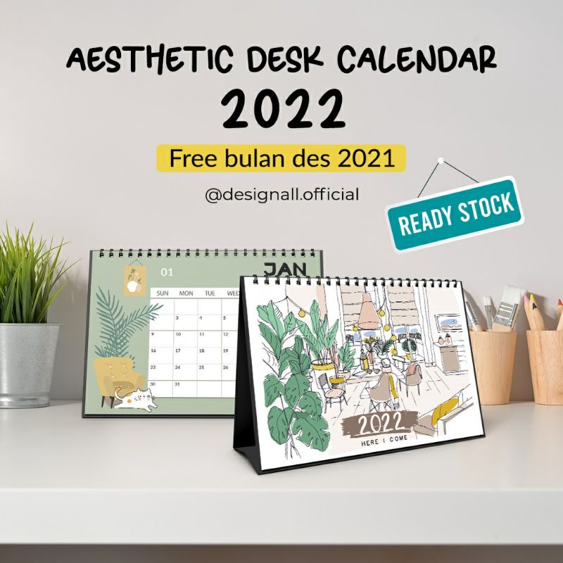 Jual Kalender Meja / Kalender Duduk Aesthetic Tahun 2022 DesignAll ...