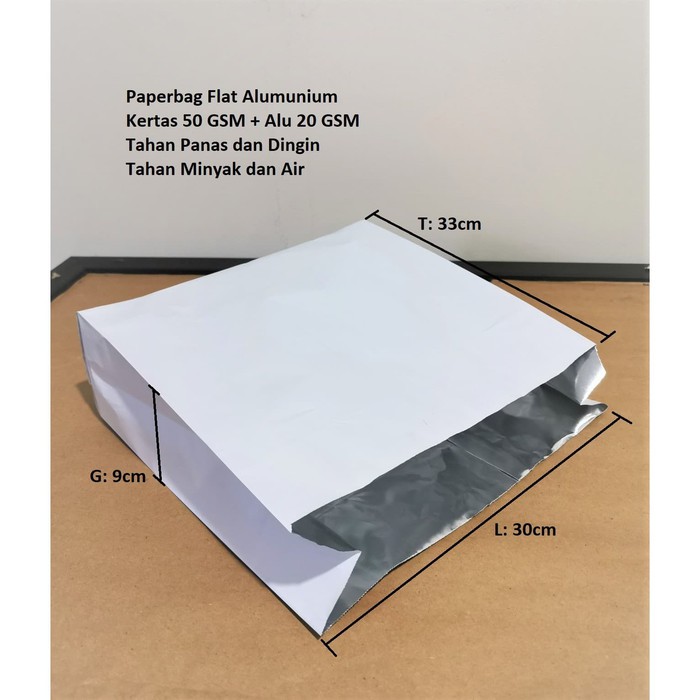 Paper bag with clearance aluminum foil