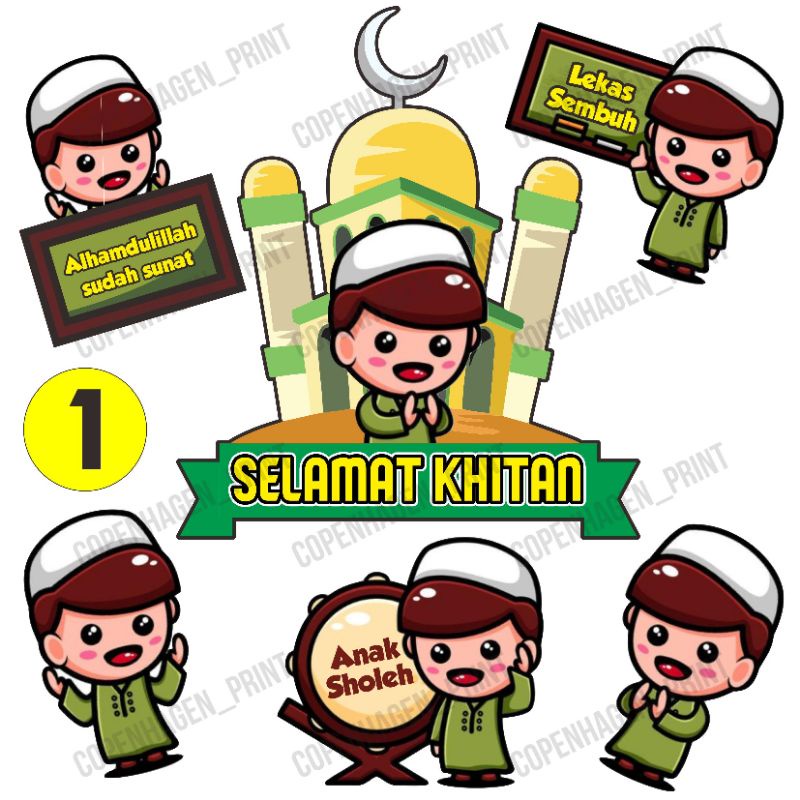Jual Topper Kertas SELAMAT KHITAN upin ipin nusa rara custom hiasan kue ...