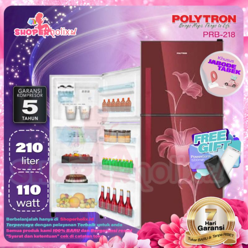 Jual KULKAS POLYTRON 2 PINTU NO FORST PRB-218 GARANSI RESMI | Shopee