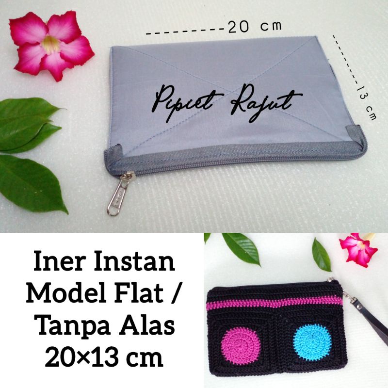 Jual Iner Instan || Iner Pouch 20 x 13 Cm || Iner Pouch Rajut || Dompet ...