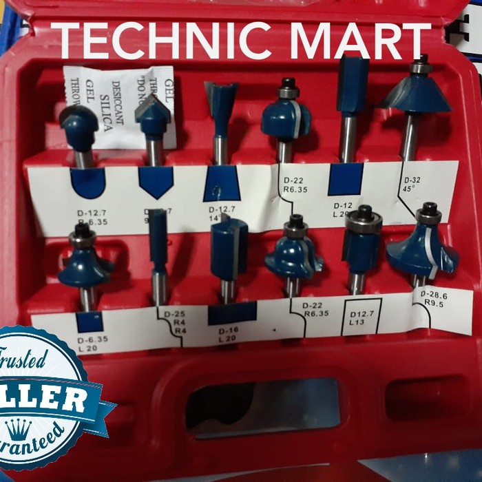 Jual Mata Router/Profil J.LD Kayu Router Bit set 6mm Paket Komplit dgn ...