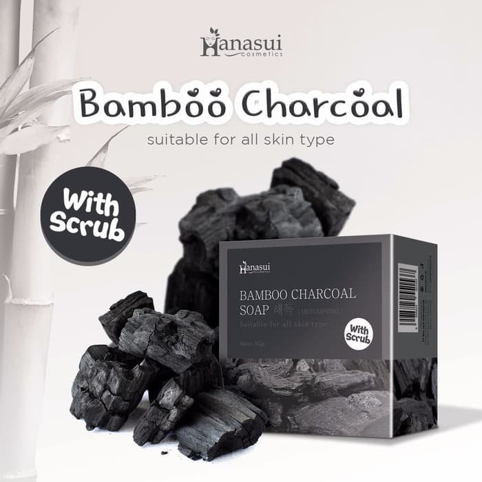 Hanasui Sabun Arang Charcoal Bamboo Soap with Scrub