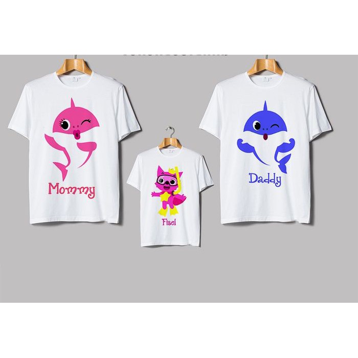 Jual KAOS BABY SHARK FAMILY DADDY MOMMY FISOL - baju baby shark anak