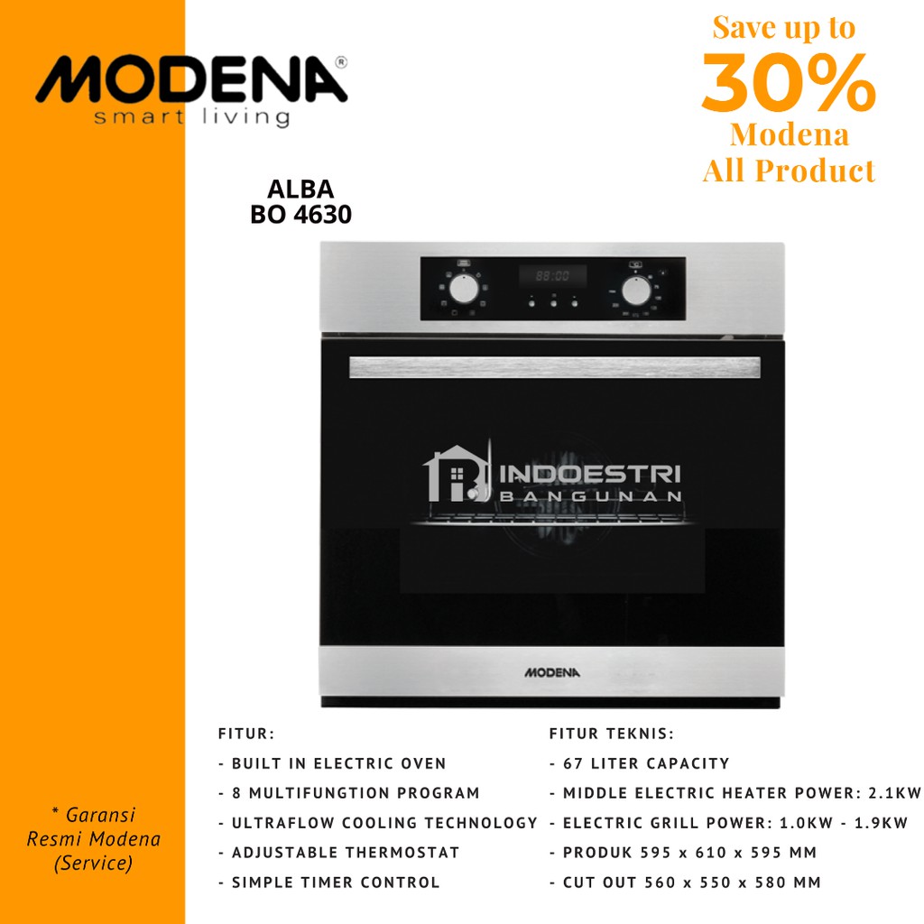 Jual Oven Modena BO 4630 Alba / Built In Oven Modena BO 4630 (Electric